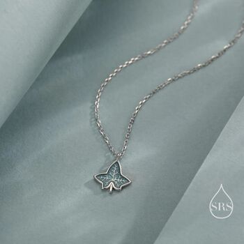 Sterling Silver Ivy Leaf Pendant Necklace, 3 of 10