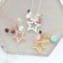 Personalised Open Star Necklace With Birthstones, thumbnail 8 of 12