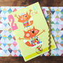 Foxes 2nd Birthday Card, thumbnail 1 of 3