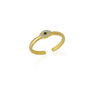 Evil Eye Gold Ring In Sterling Silver Cz Stone, thumbnail 1 of 2