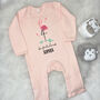 Flamingo Be Fabulous Personalised Jungle Rompersuit, thumbnail 1 of 3