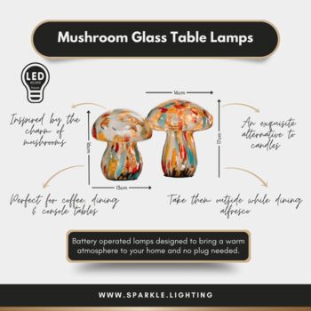 Mushroom Blue Table Lamps, 4 of 4