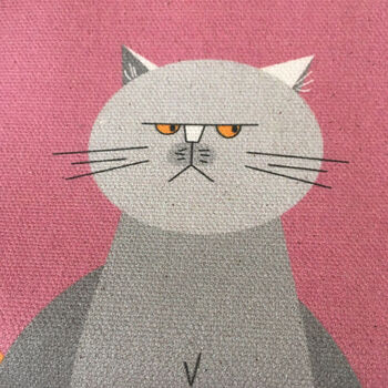Cat Characters Organic Cotton Tea Towel In Pink, 5 of 8