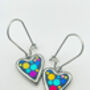 Mini Disco Heart Earrings Handmade With Colourful Sparkles, thumbnail 6 of 10