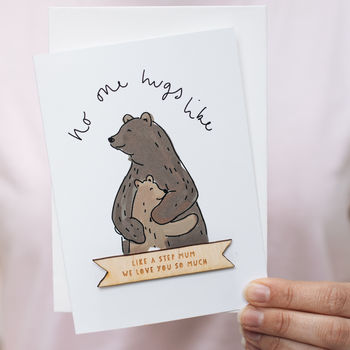 Personalised Bear Hug Family New Baby Card, 5 of 8