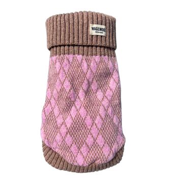 Pink Argyle Dog Jumper, 3 of 5