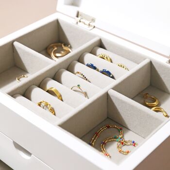 Personalised Birth Flower Jewellery Box With Drawers, 2 of 9