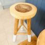 Natural Wood Bar Stool With White Legs, thumbnail 3 of 5