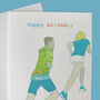 Contemporary Joggers Birthday Greeting Card, thumbnail 2 of 2