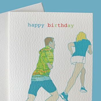 Contemporary Joggers Birthday Greeting Card, 2 of 2