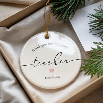 Personalised Thank You Teacher Ornament Gift, 3 of 4