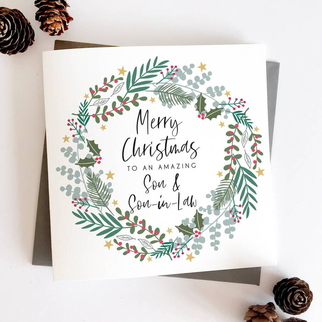 Personalised Son / Daughter In Law Christmas Card By Sarah Catherine