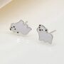 Girls Sterling Silver Polar Bear Stud Earrings, thumbnail 2 of 4