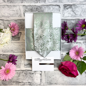 Wild Sage Floral Wedding Tie Set, 4 of 6