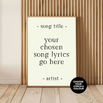 Custom Text Quote Song Art Print Personalised Poster, 6 of 7