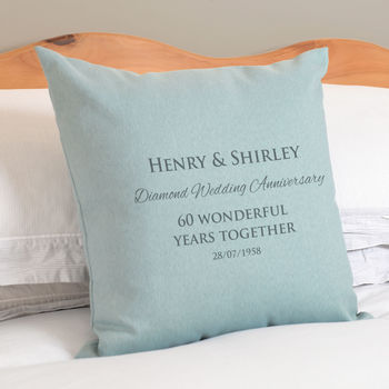 Personalised Diamond Wedding Anniversary Cushion, 2 of 4