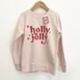 Holly Jolly Pink Children's Sweatshirt, thumbnail 1 of 4