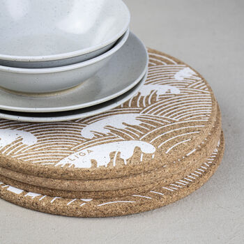 Cork Placemats And Coasters | Wave, 4 of 6