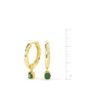 Gold Plated Green Cz Charm Hoop Jewellery Set, thumbnail 7 of 8