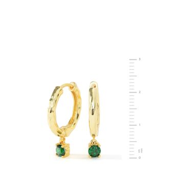 Gold Plated Green Cz Charm Hoop Jewellery Set, 7 of 8