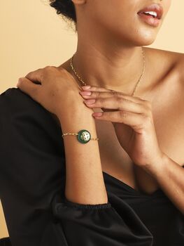 Melange Green Onyx Necklace And Bracelet Jewellery Set, 6 of 6
