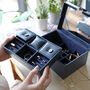 Navy Two Tier Jewellery Box, thumbnail 2 of 4