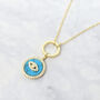Gold Plated Turquoise Evil Eye Pendant Charm Necklace, thumbnail 1 of 5