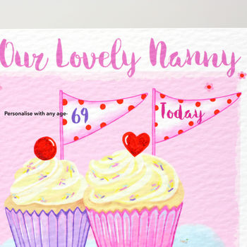 Personalised Cupcake Grandma Birthday Card, 6 of 10