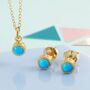 Turquoise Sterling Silver December Birthstone Stud Earrings, thumbnail 6 of 10