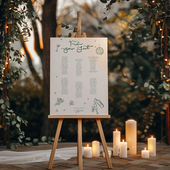 Personalised Hand Illustrated Seating Chart, Digital Or Physical Product, 4 of 4