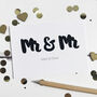 Personalised Mr And Mr Glitter Cut Out Card, thumbnail 1 of 2