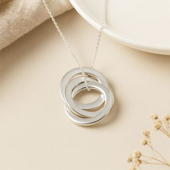 Personalised Sterling Silver Russian Three Ring Necklace, 3 of 12