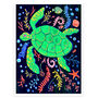 Colourful Sea Turtle Nursery Art Print, thumbnail 4 of 8