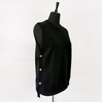 Oslo Knitted Vest Black, 6 of 6