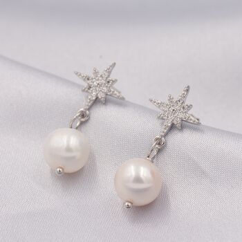 Starburst Baroque Pearl Drop Earrings, 4 of 12