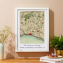 Personalised Large Vintage Map With Heart Framed Print, thumbnail 1 of 3