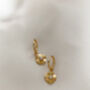 18k Gold Opal Disk Huggie Hoop Earrings, thumbnail 2 of 2