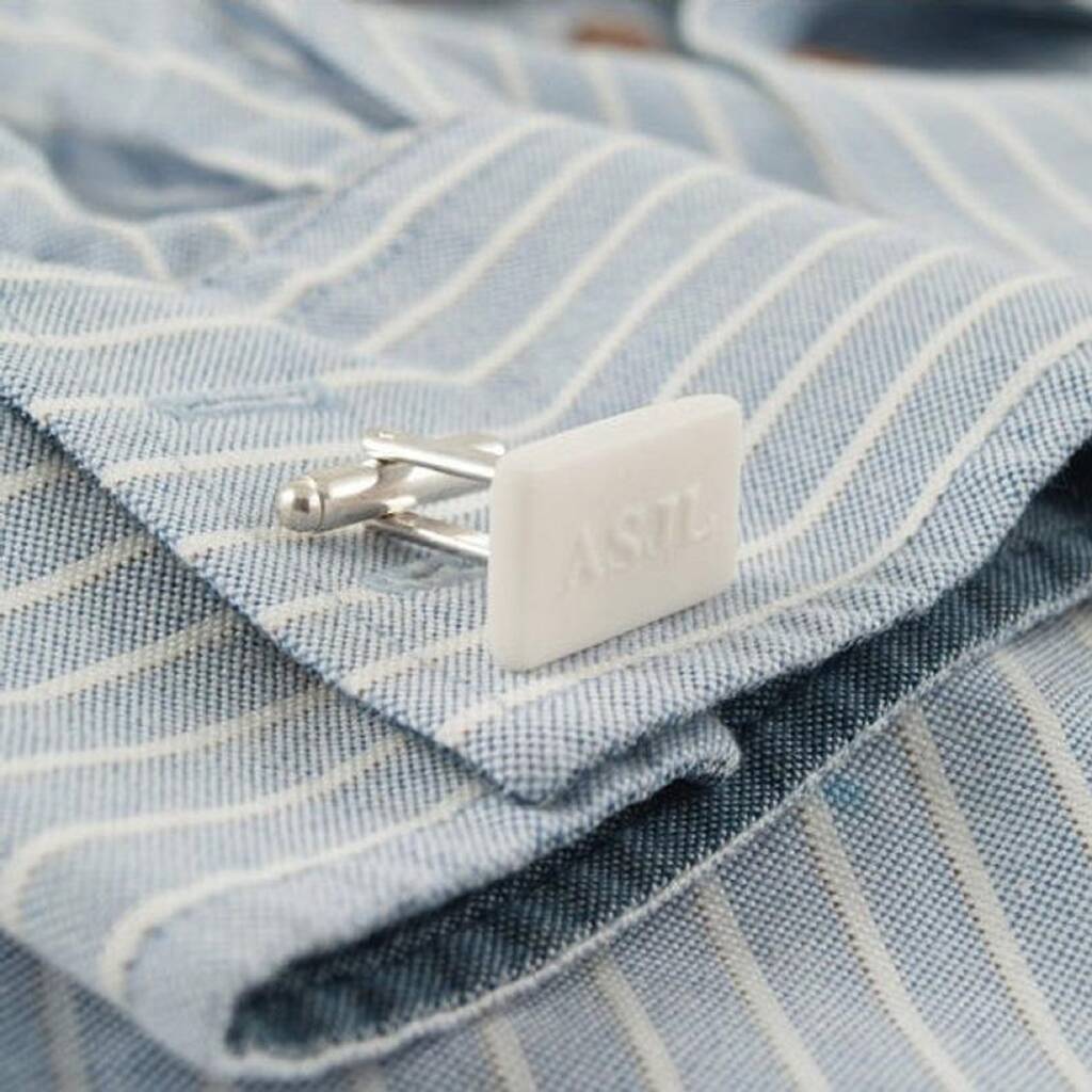 Image of Personalised Porcelain Cufflinks Engraved