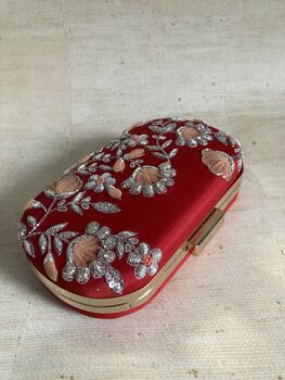 Red Oval Handcrafted Clutch Bag, 3 of 4