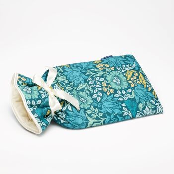 Hot Water Bottle In William Morris Mallow Teal, 4 of 5