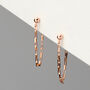 Sterling Silver Simple Chain Loop Stud Earrings, thumbnail 1 of 5