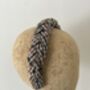 Wool Tweed Padded Braided Headband 'Clara', thumbnail 3 of 12