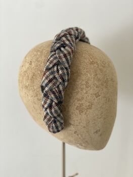 Wool Tweed Padded Braided Headband 'Clara', 3 of 12