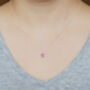 Small Rose Pink Tourmaline Necklace In Sterling Silver, thumbnail 3 of 3