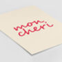 Mon Cheri French Typography Poster, thumbnail 3 of 5