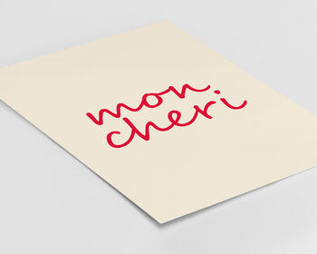 Mon Cheri French Typography Poster, 3 of 5