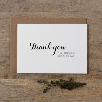 'thank you for baking our beautiful cake' wedding card by kismet ...