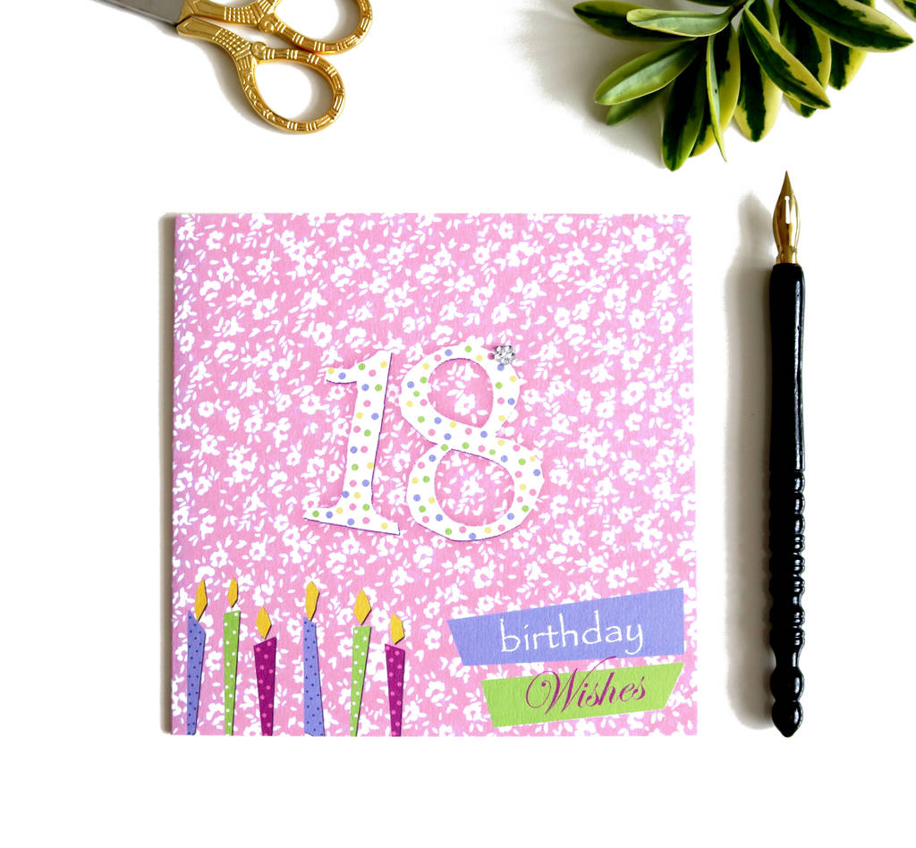 Image of 18th Birthday Card With Crystal Gem