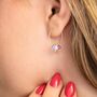 Sterling Silver Semi Precious Birthstone Hoop Earrings, thumbnail 1 of 6