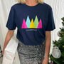 Bright Christmas Tree T Shirt | Navy, thumbnail 1 of 2